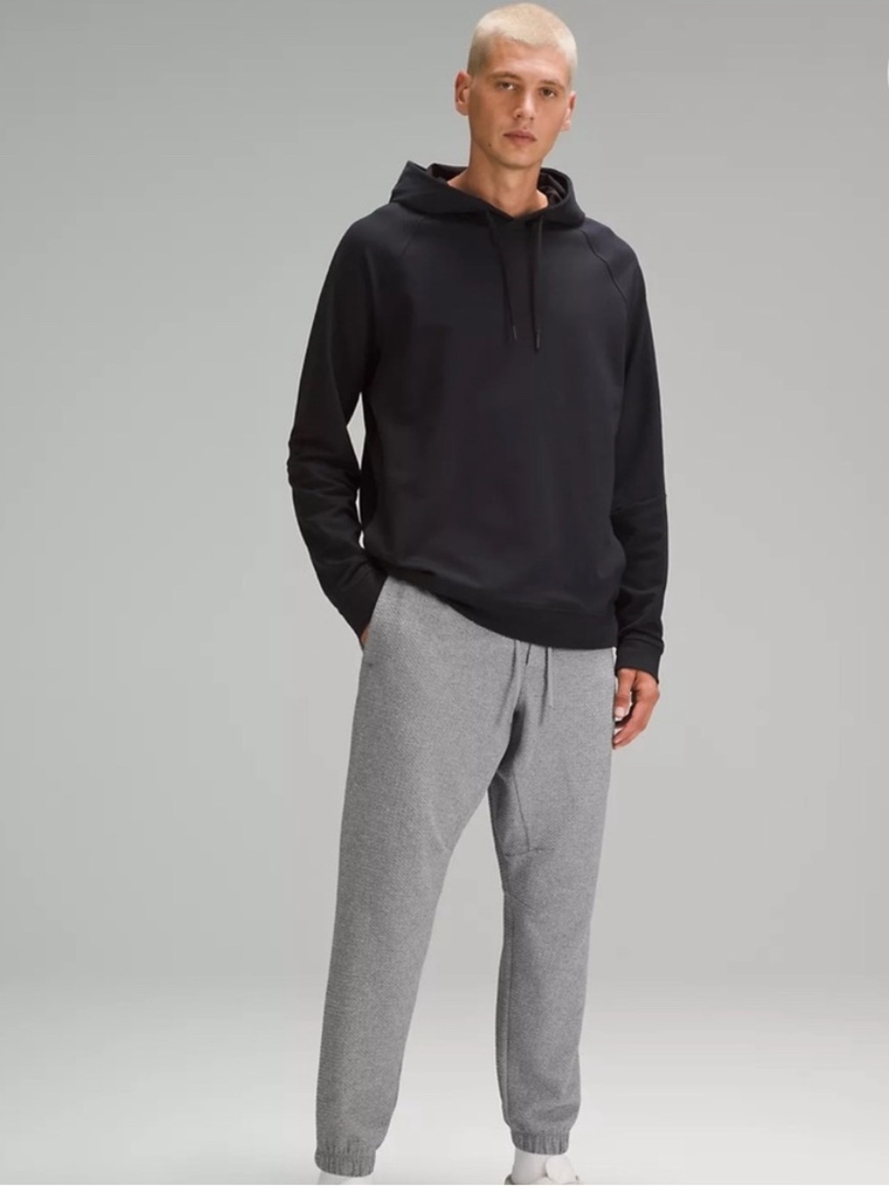 Lululemon Men’s Textured Double-Knit Cotton Jogger In Light Gray Size S Athletic
